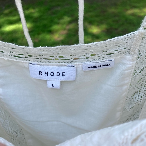 RHODE Charlotte Lace and Ruffle Cotton Peasant Blouse with puff sleeves … (LG) - Picture 8 of 9